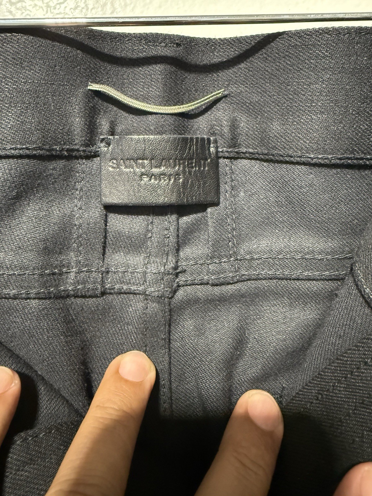 Jeans YSL Saint Laurent al ginocchio strappato taglia 33 nero