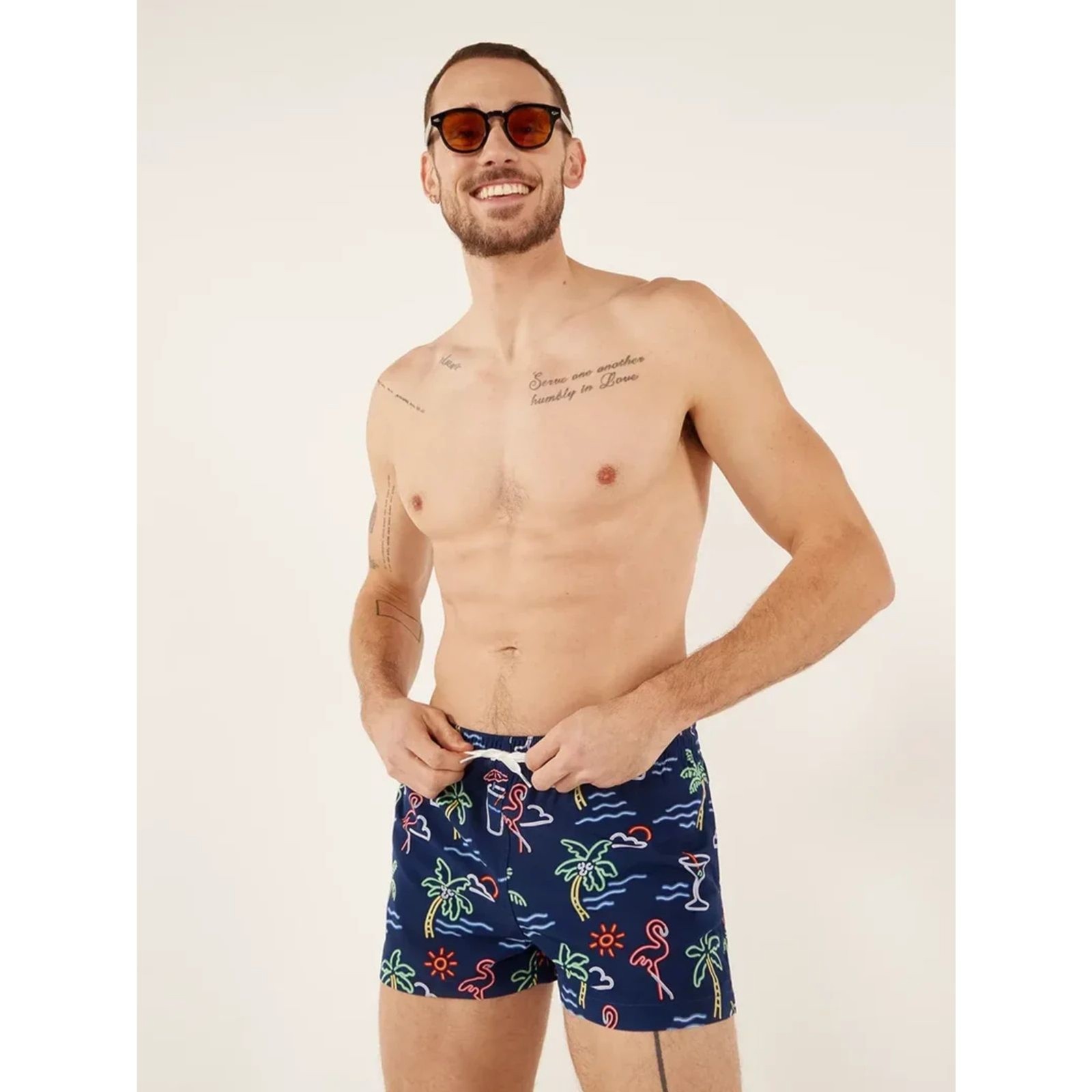 Chubbies The Neon Lights Blue Swim Trunks Shorts Men's Size Medium 4
