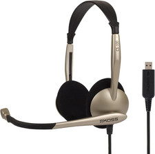 Koss CS100 USB On-Ear Headset Double Sided Lightweight with Boom Mic
