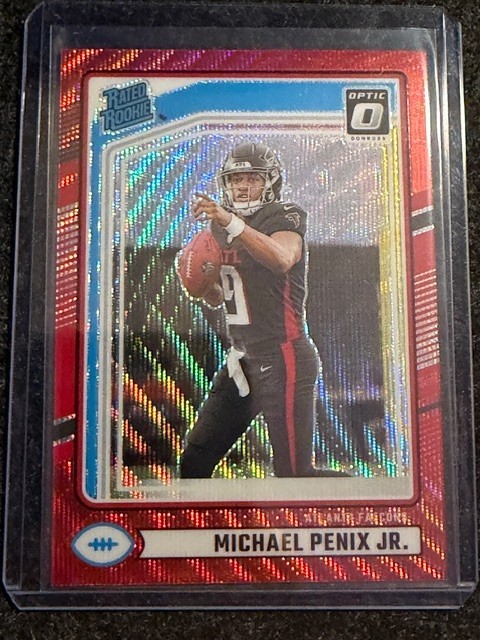 2024 Panini Donruss - Rated Rookie Michael Penix Jr. #308 Optic Preview Red Wave