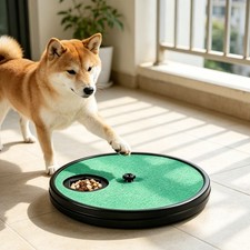 2-in-1 Slow Feeder Rotatable Nail File Board With Sandpaper For Dogs Cats Green