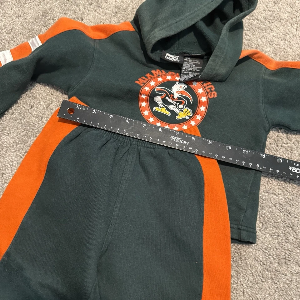 Sudadera con capucha y pantalones deportivos vintage Miami Hurricanes Starter talla 3T niños pequeños Foto 3 de 4