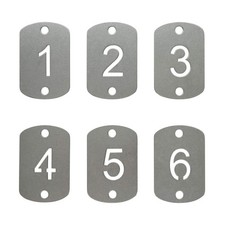 Rectangular Hollowed Stainless Steel Number Key Tags Two Holes 1-25 ID Markers