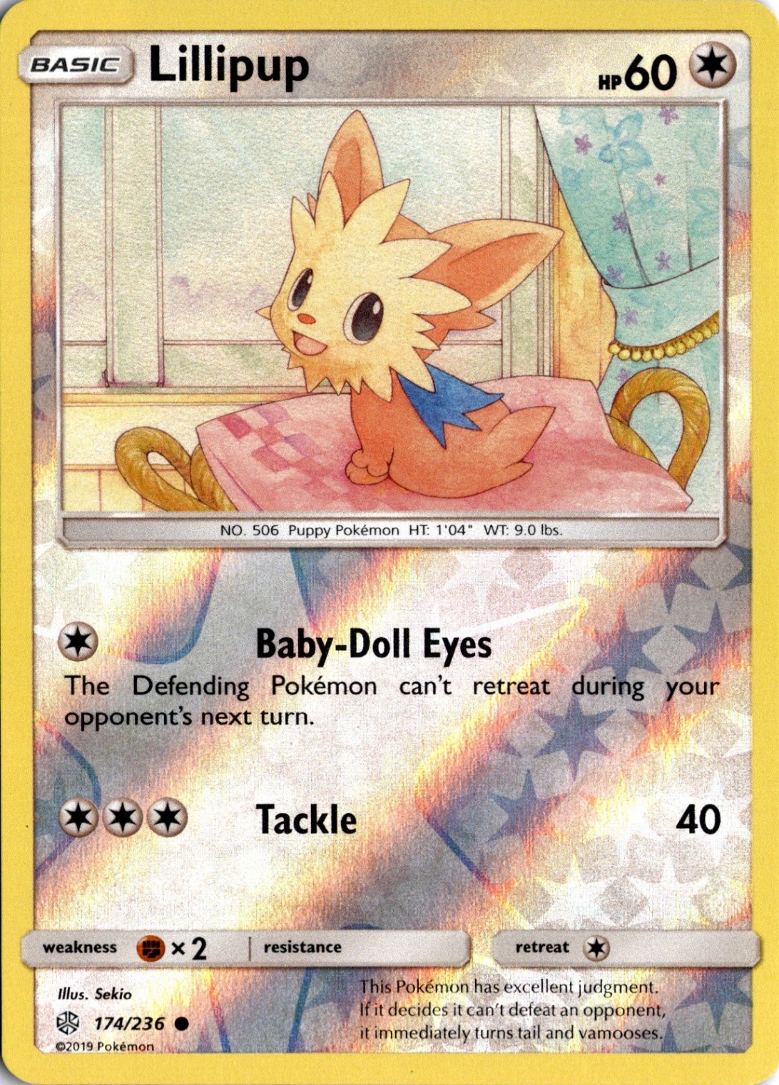 Lillipup Reverse Holo Common SM - Cosmic Eclipse 174/236 Near Mint