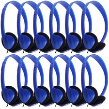 Wensdo Kids Headphones Bulk 12 Pack for School Classroom 12 Pack, Blue