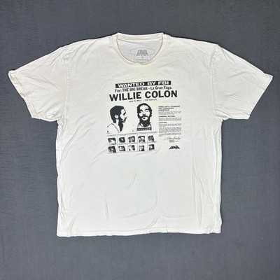 WILLIE COLON WANTED BY FBI THE BIG BREAK- LA GRAN FUGA FANIA T-SHIRT ALBUM ART
