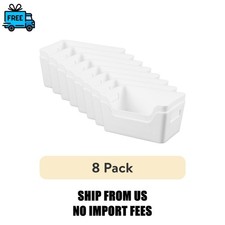 8 pack Mainstays Easy Access Bins Plastic Storage Bins, Small, White, 2-Pack,