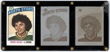 1976-77 Topps Hockey #87 Ernie Hicke With 2 Original Printing Plates True 1/1