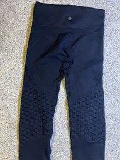 Athleta Power Through Mesh Capri Leggings 18" Black Womens Small S