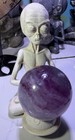 Alien has landed Purple Fluorite Crystal Healing Sphere Polished,UV active Glow — photo 1