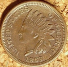 1863 Indian Head Cent CN - AU+++ NEARLY MINT, LOVELY COIN  (M738)
