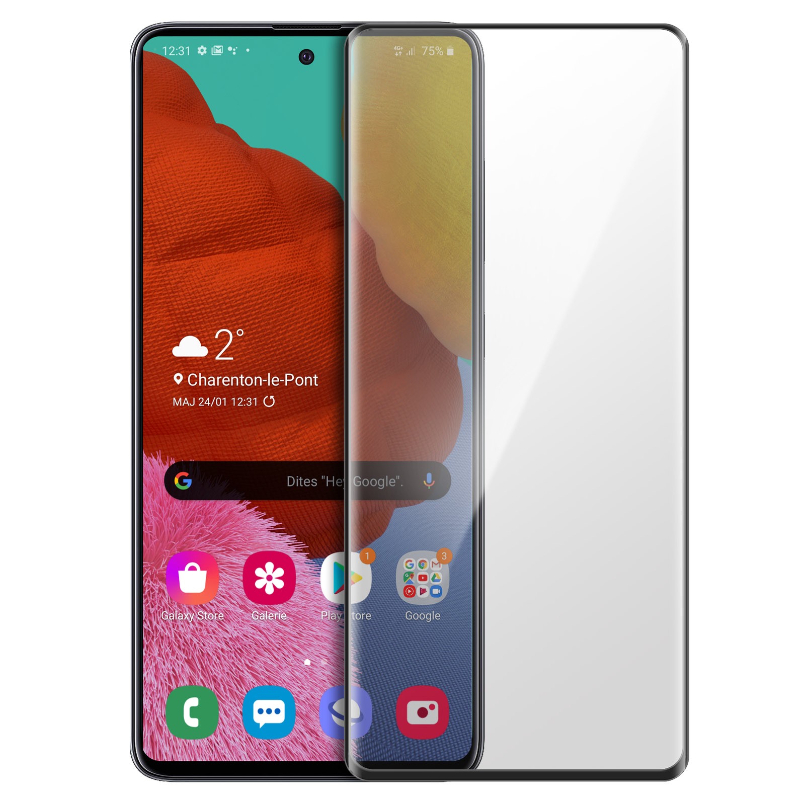 Protégez votre Galaxy A51 en voyage grâce au film vitre premium antichoc à bord noir