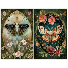 Victorian Moths #4 | A4 Mulberry Rice Paper | Paper for Decoupage