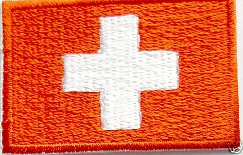 MARKENLOS AUFNÄHER Patch FLAGGE flag Fahne Schweiz SWITZERLAND mi