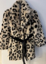 Miss Sixty Women's Faux Fur Coat, White/black, Xxs, New