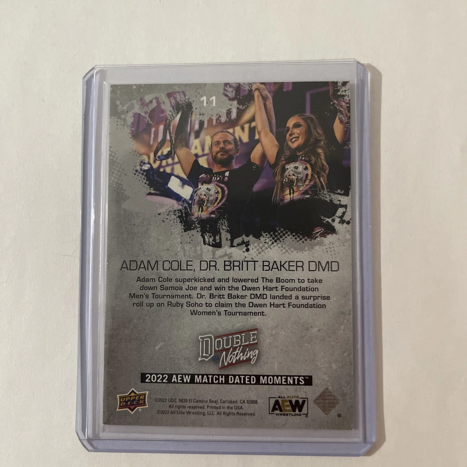 Adam Cole And Britt Baker Upper Deck AEW Match Dated Moments 2022 #11 SILVER - Image 2 of 4