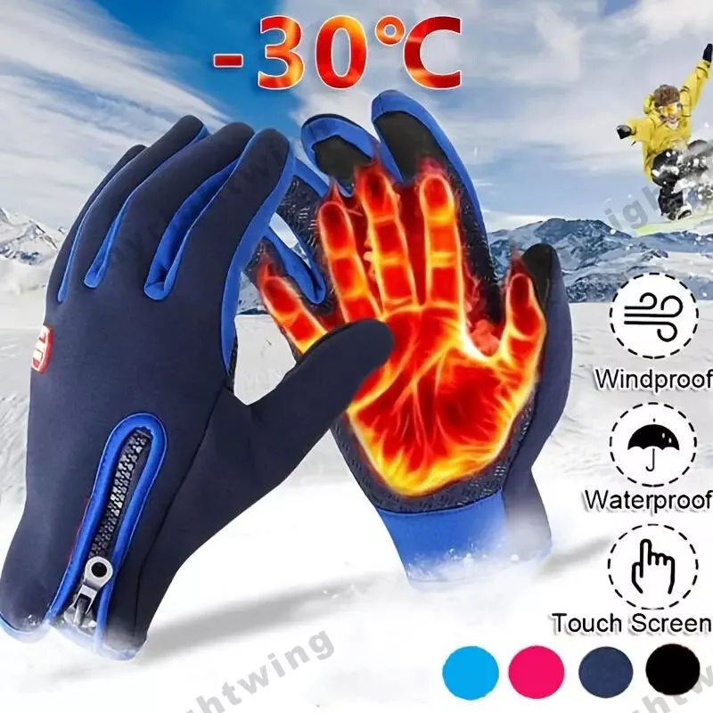 Thermal Windproof Waterproof Winter Gloves Touch Screen Warm Mittens Men  Women