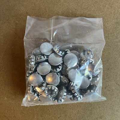 1'' ID Hole Metal Cap Plug Plated Steel Push-In Cap For Panels, 50 EA/Bag