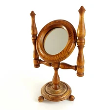 Vintage Wooden Rotatable Desk Mirror cca 1960s