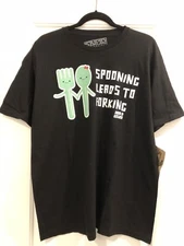 New With Tags Men’s David & Goliath Black "SPOONING LEADS TO FORKING" shirt XL