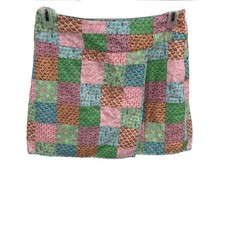 Vineyard Vines Patchwork Wrap Look Skirt Size 4 Cotton Side Zip Lined Women s