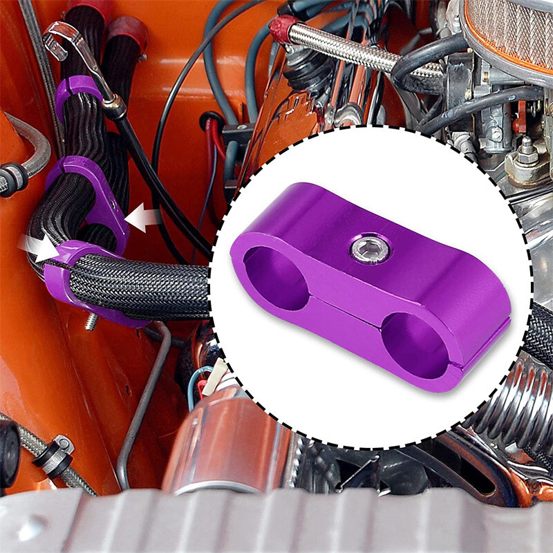 AN-12 (12AN) 24mm Blue Braided Hose Separator Clamp / Fitting Adapter