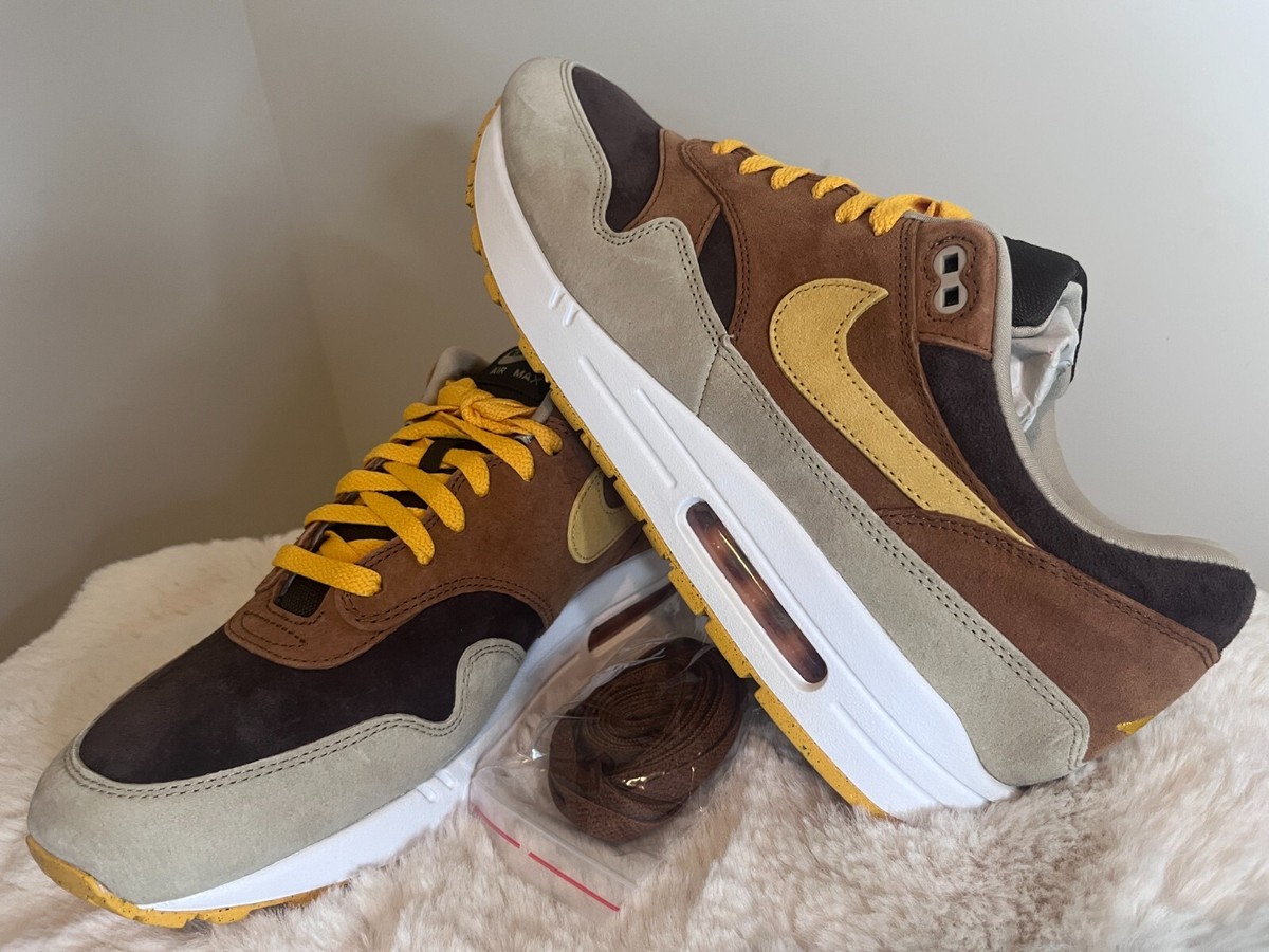 Nike Mens 9 Air Max 1 PRM Duck Pecan Yellow Ochre Casual Sneaker DZ0482-200 11.5 Men main image 2
