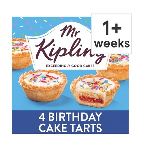Mr Kipling Birthday Cake Tarts 4 pack Free And Fast Postage