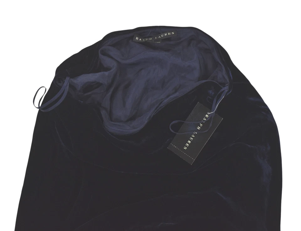 Maxi Vestido Para Mujer Ralph Lauren Etiqueta Negra Vintage Sin Tirantes Terciopelo Nuevo $798 Foto 3 de 3