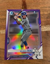 Wilman Diaz 2021 1st Bowman Chrome True Purple Refractor /250 NRMT+ Rookie LAD!!