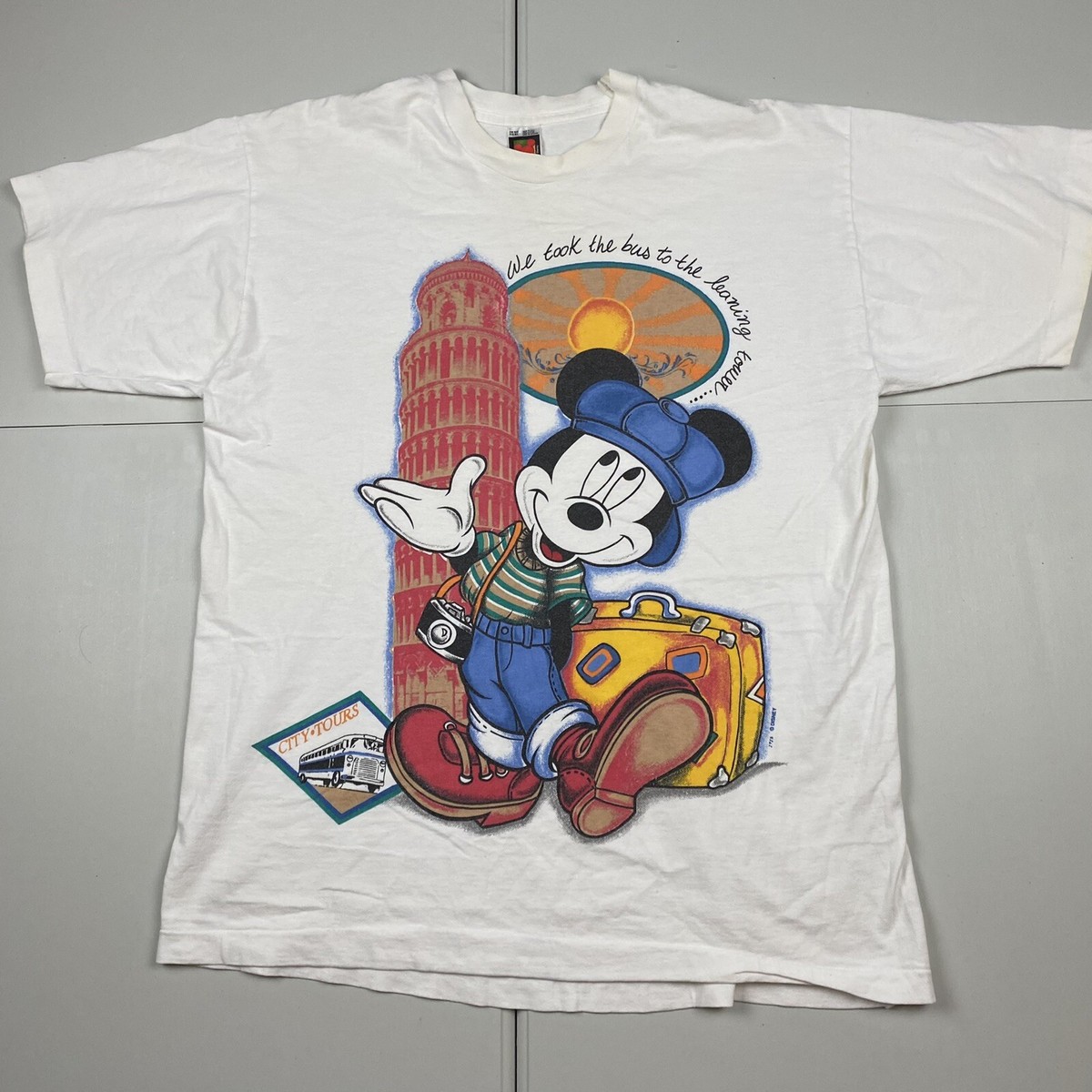 Vintage 90s Disney Mickey Mouse Leaning Tower Of Pisa T Vintage 90s Disney Mickey Mouse Leaning Tower Of Pisa T