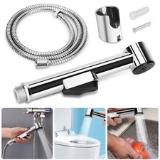 Toilet Shattaf Adapter Hose Bidet Spray Stainless Steel Handheld Shower Head Kit