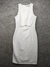 GUESS Los Angeles Bodycon Cocktail Dress Size Small White Midriff Cut-out