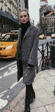 $898 Sandro Boucle Black and White Wool Tweed...