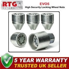 4x EVO5 Locking Wheel Nuts For Honda CR-V 1997 On (Alloy Wheels) Silver