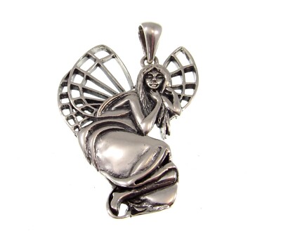 Massiv 925 Sterlingsilber Fee Träumen im Wald Anhänger Schmuck