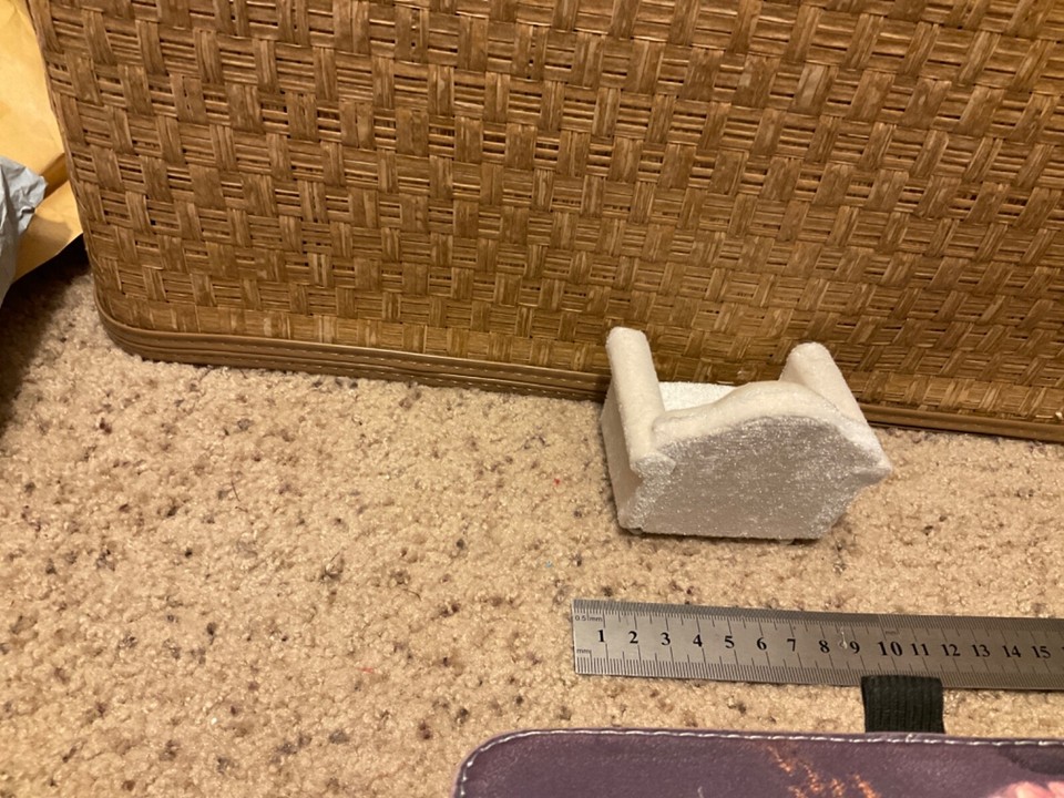 Dollhouse miniature white velvet sofa & armchair in 112 scale eBay