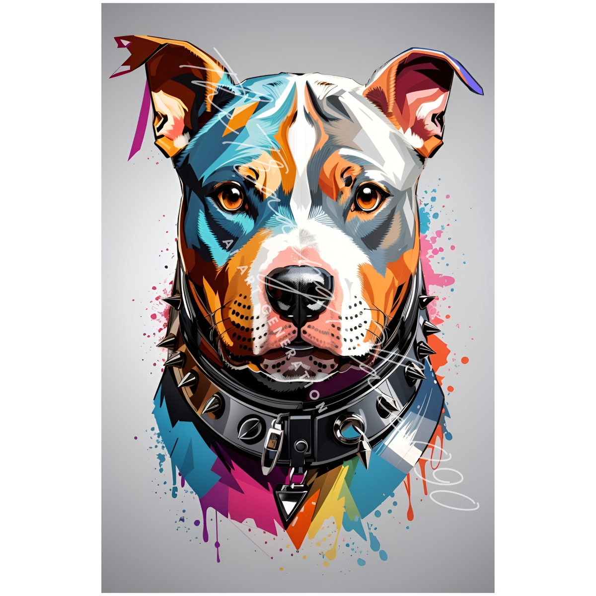 Pitbull Vector Art AI Art Leonardo Generated Digital File