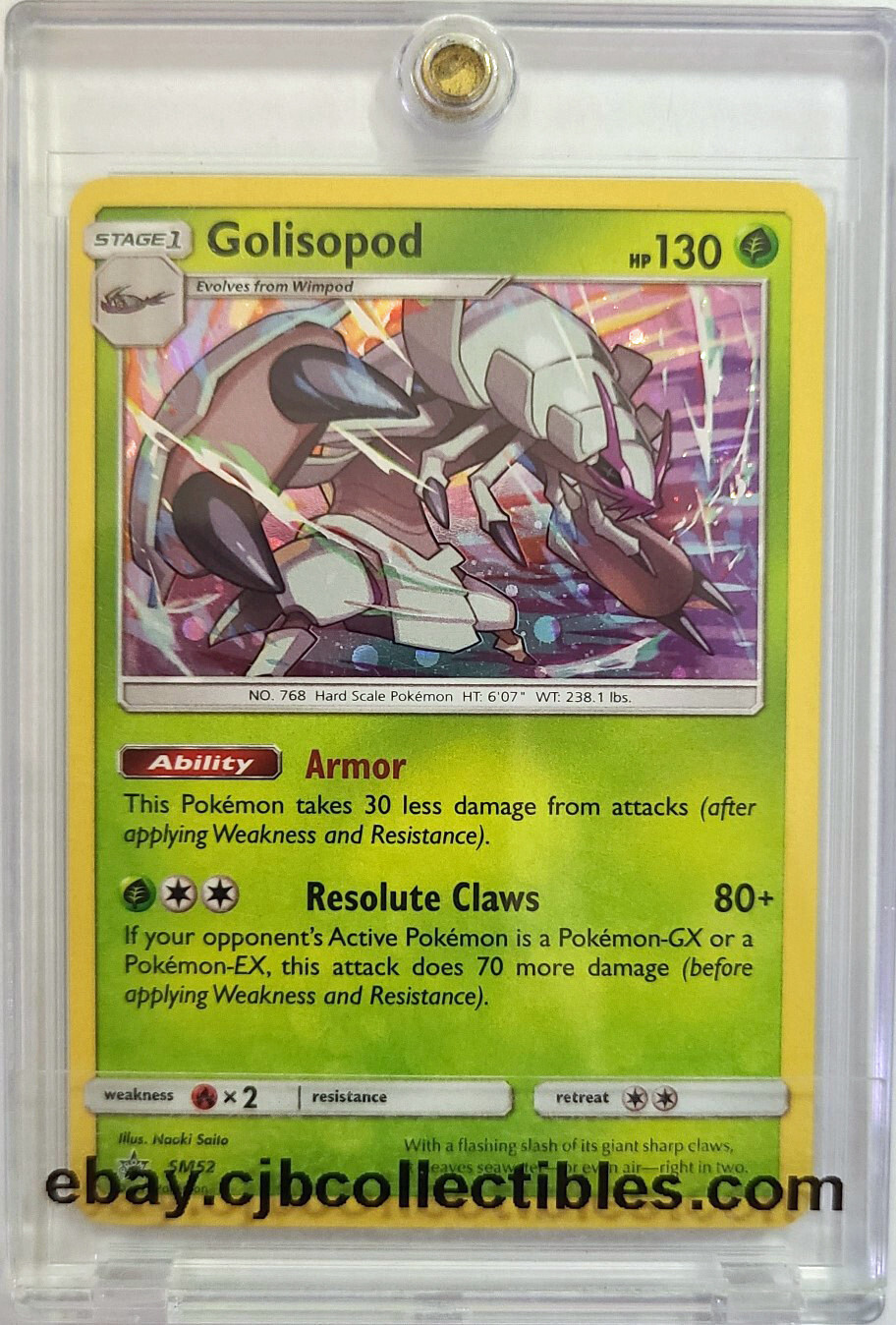 Pokémon GOLISOPOD SM52 Holo Rare Sun & Moon Promos - Light Play 🍒