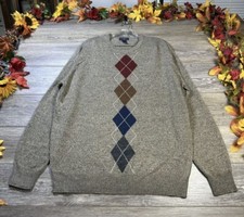 Dockers Sweater Size Extra Large XL Men  s Brown Pullover Stretch Diamond Crew