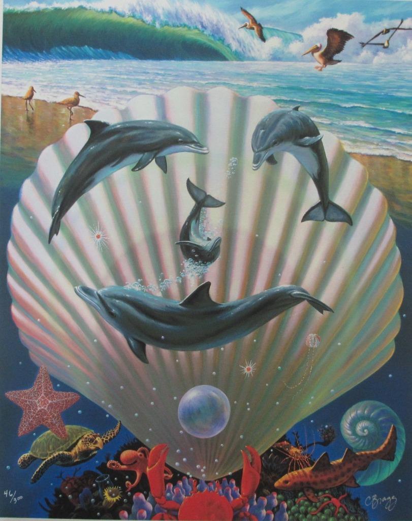 Charles Lynn Bragg マザーズラブⅡ Charles Lynn Bragg Dolphin Symphony Hand Signed & Numbered Giclee
