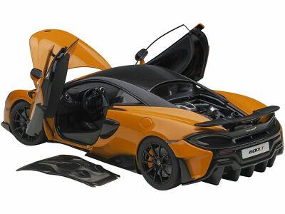 MCLAREN 600LT MYAN ORANGE & CARBON 1/18 MODEL CAR BY AUTOART 76084
