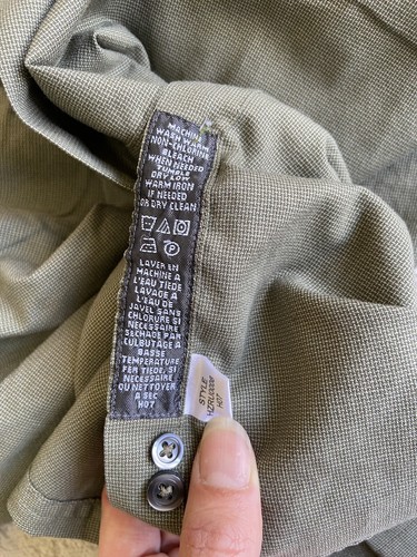 Crazy Horse Dress Shirt Men's Size 15/32-33 Green Long Sleeve Collared Button Up - Picture 7 of 8