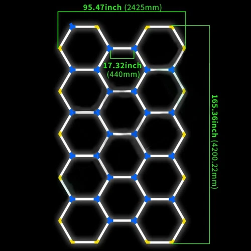 Hexagon Waben Beleuchtung LED Lampe Röhren Werkstatt Garage Wand Decken Leuchte - Picture 28 of 32