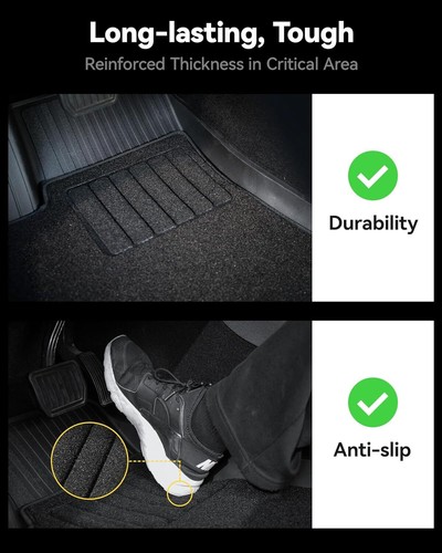 3W Floor Mats & Front Carpet For Ford F-150/Ford F150 Super Crew Cab 2015-2025 - Picture 3 of 12