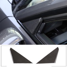 2pcs Real Carbon Fiber Front A-pillar Triangle Trim Fit For Porsche 911 2019-20