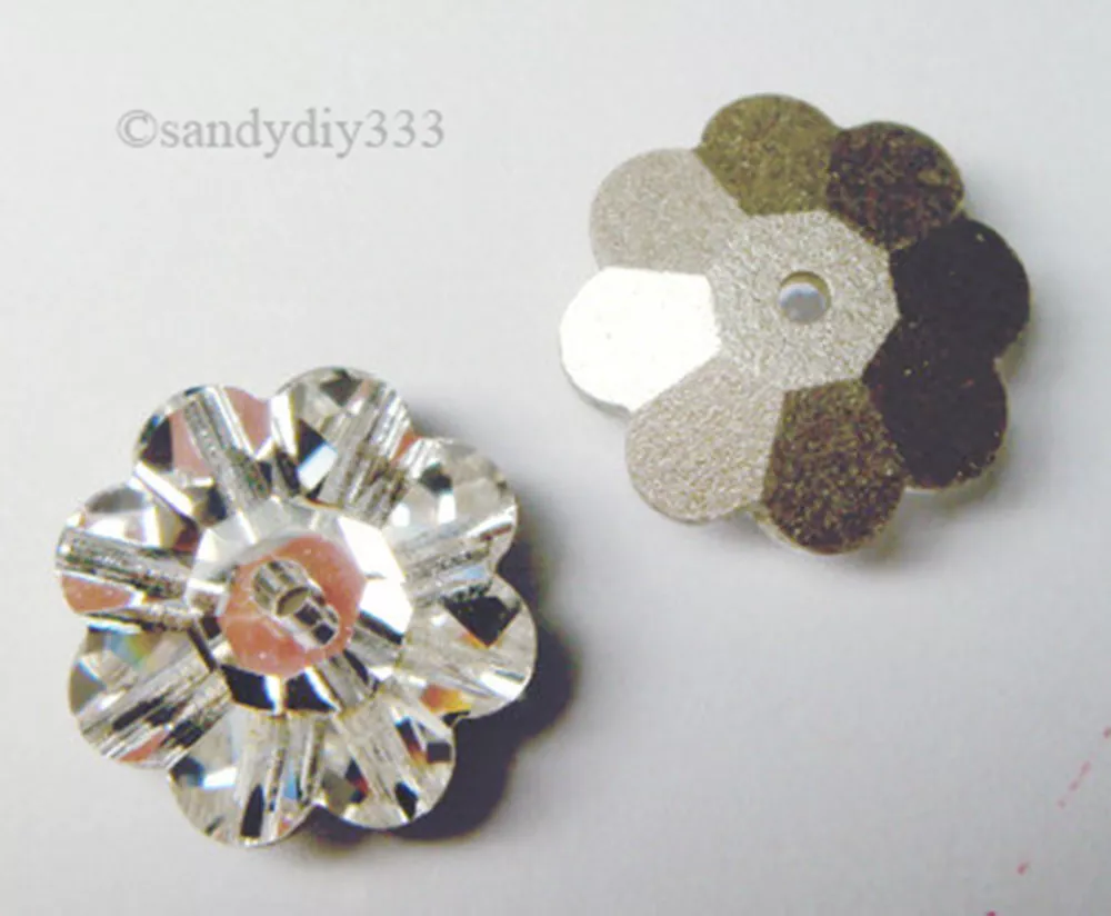 4x SWAROVSKI 3700 CLEAR CRYSTAL FOILED MARGARITA 12mm CRYSTAL