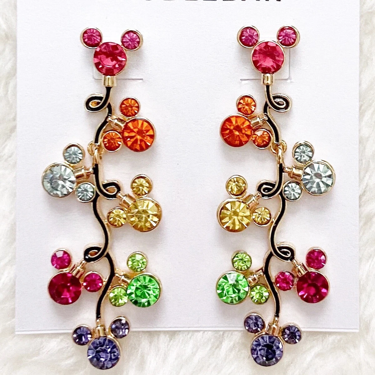 Disney x Baublebar Mickey Mouse Christmas Lights Earrings Colorful New