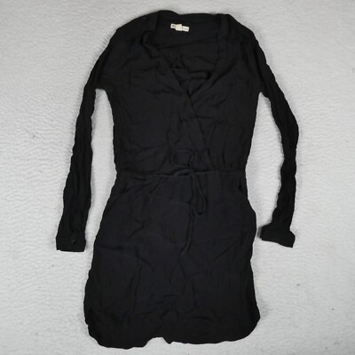 Autumn Mango Basics Dress Women Size XS Black Long Sleeve Mid Length