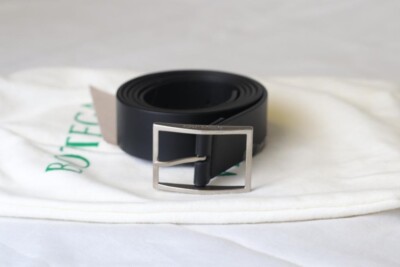 Bottega Veneta 649369 Women\'s Esse French Calf  Leather Black Belt, 95cm Bottega Veneta Black Belts for Women for sale | eBay main image 4
